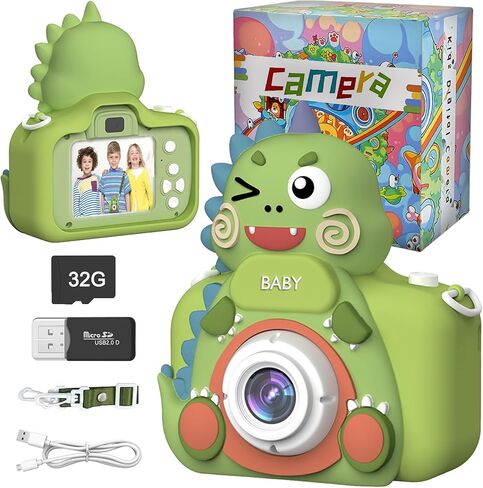 Ceryfus Kids Digital Camera Toy Suitable for Boys Aged 3-8 Girls Boys Kids Gifts, Portable Child Digital Video Camera with Silicone Cover for Boys Toddler Christmas Birthdays in Saudi Arabia