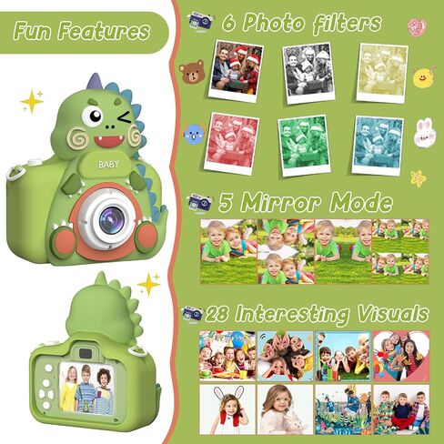 Ceryfus Kids Digital Camera Toy Suitable for Boys Aged 3-8 Girls Boys Kids Gifts, Portable Child Digital Video Camera with Silicone Cover for Boys Toddler Christmas Birthdays in Saudi Arabia