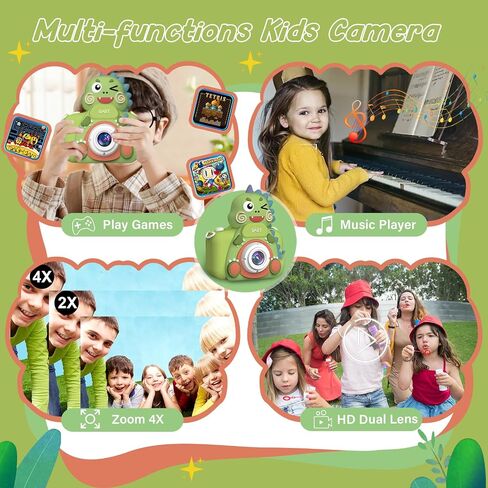 Ceryfus Kids Digital Camera Toy Suitable for Boys Aged 3-8 Girls Boys Kids Gifts, Portable Child Digital Video Camera with Silicone Cover for Boys Toddler Christmas Birthdays in Saudi Arabia