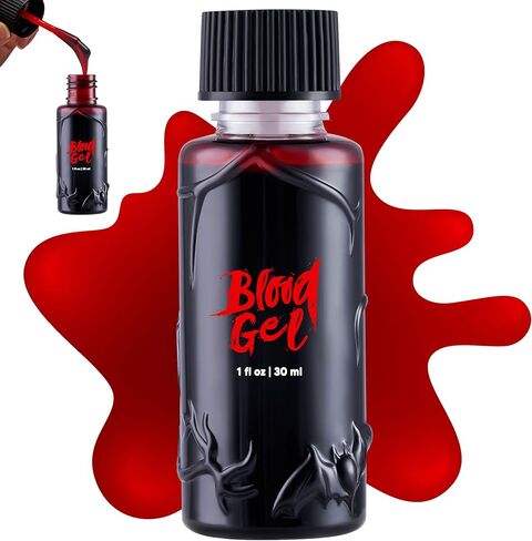 Spooktacular Creations Halloween Fake Blood، 1 أونصة مكياج دم صناعي، زجاجة دم المرحلة، طلاء دم مقطر، دم مزيف قابل للغسل للملابس، زومبي، مكياج دم مصاص الدماء in Saudi Arabia