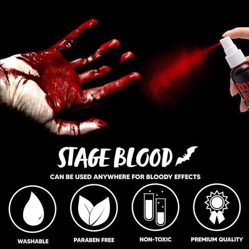 Spooktacular Creations 2 Packs of 2 oz Halloween Vampire Blood Spray Fake Blood Stage Blood for Halloween Costume, Zombie, Vampire and Monster Makeup & Dress Up in Saudi Arabia