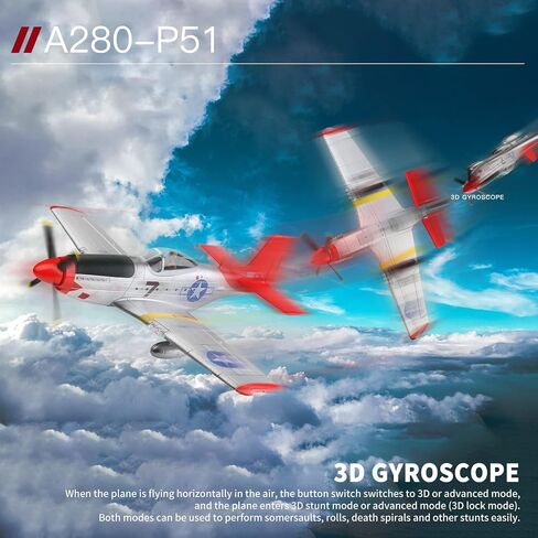 GoolRC RC Plane, WLtoys XK A280 RC Airplane, 2.4GHz 4 Channel Brushless Remote Control Airplane, RC Aircraft Fighter with 6-Axis Gyro, 3D/6G Mode and LED Searchlight, Easy to Fly for Adults in Saudi Arabia