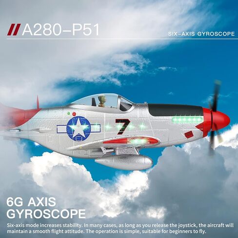 GoolRC RC Plane, WLtoys XK A280 RC Airplane, 2.4GHz 4 Channel Brushless Remote Control Airplane, RC Aircraft Fighter with 6-Axis Gyro, 3D/6G Mode and LED Searchlight, Easy to Fly for Adults in Saudi Arabia
