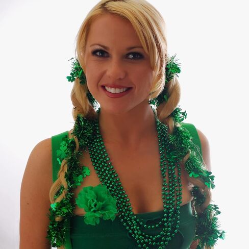 GiftExpress 72 Pcs 33" 7mm Metallic Green Beaded Necklaces, Bulk Mardi Gras St. Partrick's Day Party Beads Necklaces, Holiday Beaded Costume Necklace for Party in Saudi Arabia
