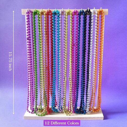 144 Pcs Mardi Gras Beads Necklaces, 12 Color 31.5 Inch 7mm Necklaces For Decorations, Party Favors, Carnivals, Parade in Kuwait
