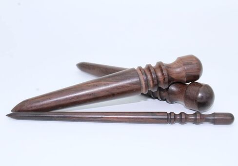 ARTCXC 2x14CM Leather Craft Tapered Edge Slicker Solid Ebony Wood Leather Burnishing Tool for Burnishing Leather Projects Craft in Kuwait