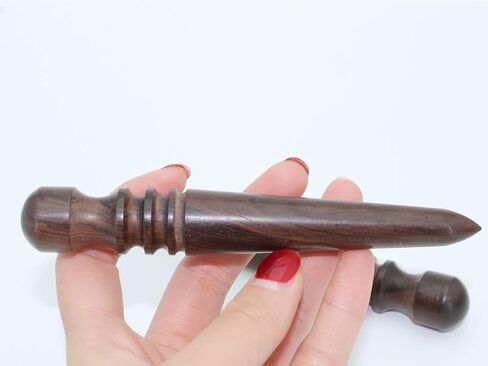 ARTCXC 2x14CM Leather Craft Tapered Edge Slicker Solid Ebony Wood Leather Burnishing Tool for Burnishing Leather Projects Craft in Kuwait