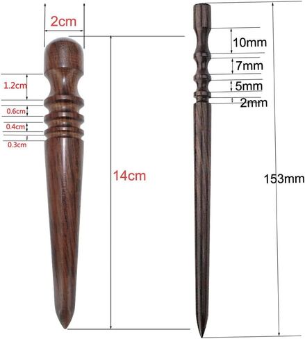 ARTCXC 2x14CM Leather Craft Tapered Edge Slicker Solid Ebony Wood Leather Burnishing Tool for Burnishing Leather Projects Craft in Kuwait