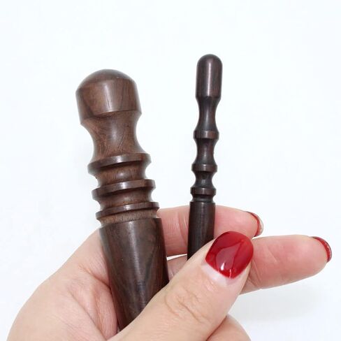ARTCXC 2x14CM Leather Craft Tapered Edge Slicker Solid Ebony Wood Leather Burnishing Tool for Burnishing Leather Projects Craft in Kuwait
