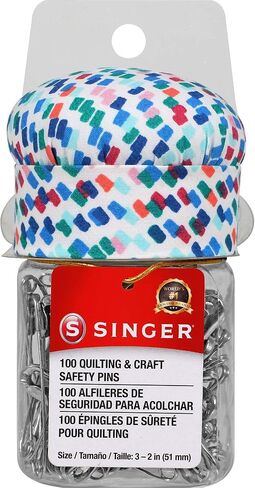 SINGER 2-Inch Basting Jar with Pin Cushion Lid, Multicolor 100 Count in Saudi Arabia