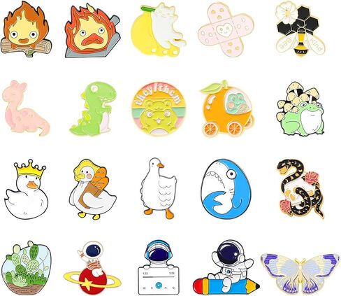 Mixed Enamel Backpack Pins Set,25 Pcs Cartoon Decoration Enamel Pins Bulk Cute Random Style Backpack Pins for Hat Bags Clothes Caps (25 Pcs) in Kuwait