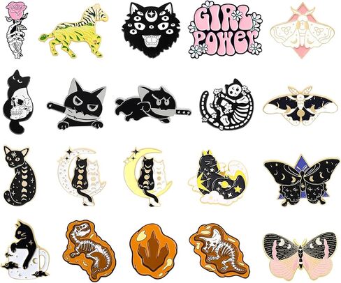 Mixed Enamel Backpack Pins Set,25 Pcs Cartoon Decoration Enamel Pins Bulk Cute Random Style Backpack Pins for Hat Bags Clothes Caps (25 Pcs) in Kuwait
