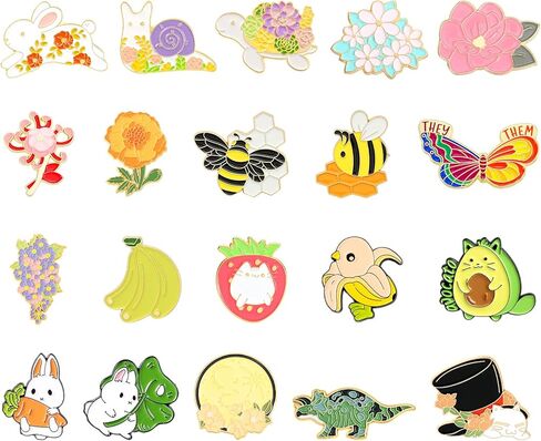 Mixed Enamel Backpack Pins Set,25 Pcs Cartoon Decoration Enamel Pins Bulk Cute Random Style Backpack Pins for Hat Bags Clothes Caps (25 Pcs) in Kuwait