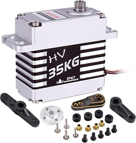 جهاز سيرفو رقمي يعمل بجهاز تحكم عن بعد 35 كجم، محرك سيرفو معدني مقاوم للماء بعزم دوران عالي مع بوق سيرفو 25 تي 1/10 1/8 سيارة تعمل بجهاز تحكم عن بعد in Kuwait