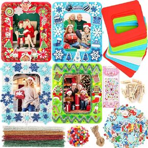 SANNIX 12 Sets Valentine's Day Photo Foam Frame Craft Kits for Kids Hearts Foam Self-Adhesive Stickers Picture Frame Decorations Art Sets Valentine's Mother's Day Classroom Activities Gift Exchange