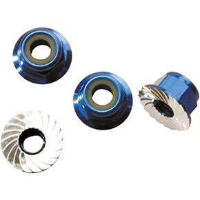 Traxxas 1747R Blue-Anodized Aluminum 4mm Flanged, Serrated Lock Nuts (Set of 4) in Saudi Arabia