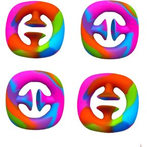 ألعاب ضغط فيدجيت للأطفال والبالغين من فينريسي، 4 عبوات، أداة كبس لتخفيف التوتر الحسي، قبضة يد للعلاج المهني، بديل لكرة الإجهاد، قوس قزح، متعدد الألوان - 4 عبوات in Kuwait