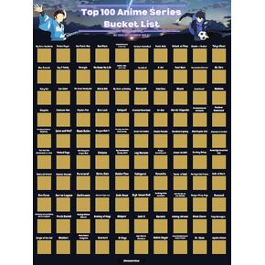 Desunecion 100 Anime Scratch Off Bucket List Poster - Top Animes with Vibrant Illustrations (16.5" x 23.4") - Never Wonder What Show to Watch Next - For Anime Lovers, Christmas, Birthdays and more in Saudi Arabia