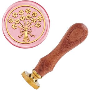 CRASPIRE Halloween Wax Seal Stamp Opera Sealing Wax Stamp Retro Wax Seal 25mm Removable Brass Seal Wood Handle for Christmas Xmas Party Holiday Envelopes Invitations