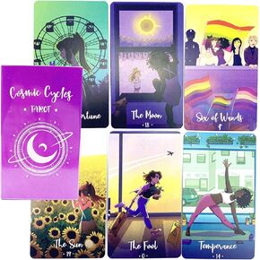 لعبة كوميك سايكلز من مرديشيشا - سطح تاروت عصري بشخصيات ذات صلة، 78 بطاقة تاروت في اصدار الجيب (الحجم: 4.06 انش × 2.36 انش / 103 ملم × 60 ملم) in Kuwait