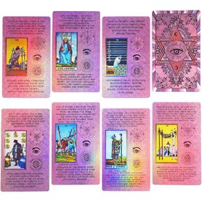 Tarot Cards，78 Holographic Tarot Cards with Guide Book,Blue PVC Waterproof Wrinkle Resistant Luxury Classic Tarot Cards Deck,for Beginners and Professionals(Hologram Blue) in Saudi Arabia