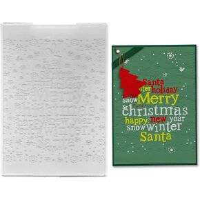 Estivaux 3D Christmas Snowflake Embossing Folders for Card Making, Merry Christmas Words Plastic Embossing Folders Happy New Year Embossing Folder Craft Card Template for DIY Scrapbooking