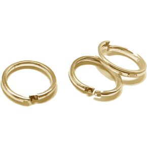5mm 14K GP Sterling Silver Locking Jump Rings - Secure Jewelry Components for Necklaces, Bracelets, and DIY Crafting 1-Micron Gold Plated (Pack of 6) - Durable Design - SKU: gp246-5mm in Kuwait