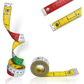 2 Pack Soft Tape Measure Double Scale 60-inch/150-cm for Tailor Sewing Body Measuring Tape Double Scale Colorful with Snap Button in Kuwait