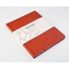 Selarde Thermo Leather Hard Cover Sketch Book, Black, 60 Sheets / 120 Pages, 9" x 17" Paper Size, 150 GSM Acid-Free Paper (60 Sheets, Black) in Kuwait