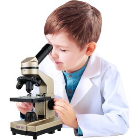 Click N' Play Microscope for Kids 3 Magnification Levels 40x 100x 400x Includes Slides Science Experiments & Accessories Portable Student Metal Microscope 52 pc set in Kuwait