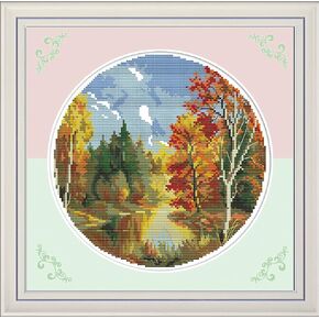 Amiiba Stamped Cross Stitch Kits, Cat Butterfly Earthworm Clover DIY 11CT 22x14.1 inch (Animal) in Kuwait