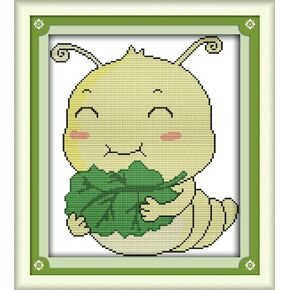 Amiiba Stamped Cross Stitch Kits, Baby Boy Asleep Rabbit DIY 11CT 13.7x10.6 inch (Baby)