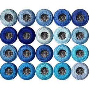 Soft 20 colorsClassic Crochet Thread 20 Pack Royal Blue Gradient in Kuwait