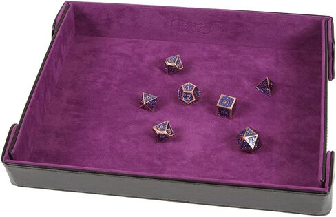 Forged Dice Co. صينية نرد مغناطيسية قابلة للطي مقاس 9.5 بوصة - صينية نرد قابلة للطي محمولة لاستخدامها كصينية نرد DND أو لعبة نرد D&D - تهدئة النرد المعدني المتدحرج والطيات المسطحة - أزرق in Kuwait