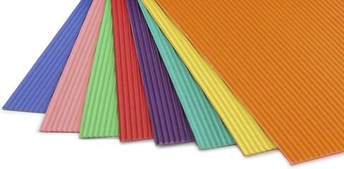 ورق مقوى مموج بألوان متنوعة من HyGloss Products، 21.59 سم × 27.94 سم، صفائح مموجة ساطعة - 8 أوراق في كل عبوة in Saudi Arabia