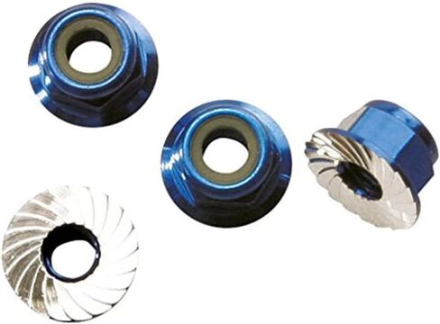 Traxxas 1747R Blue-Anodized Aluminum 4mm Flanged, Serrated Lock Nuts (Set of 4) in Saudi Arabia