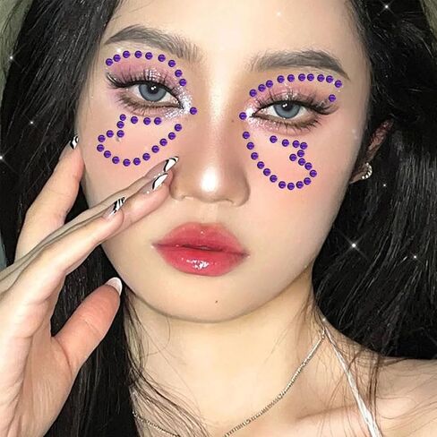 ملصقات أحجار الراين الأحجار الكريمة تصميم أحجار كريمة ذاتية اللصق للحرف اليدوية بأحجار الراين اللامعة للشعر، أحجار كريمة تلتصق على الوجه، جواهر الجسم، وشم مؤقت كريستالي 3/4/5/6 مم (أصفر ذهبي) in Kuwait