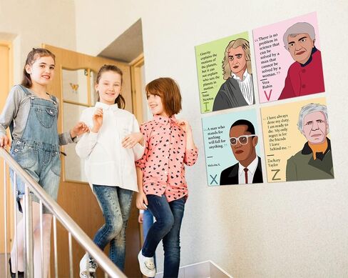 Magopera A-Z Alphabet Posters with Famous People and Quotes 26 Packs, Influential People Alphabet Teaching Resources, Inspirational Classroom Posters in Kuwait