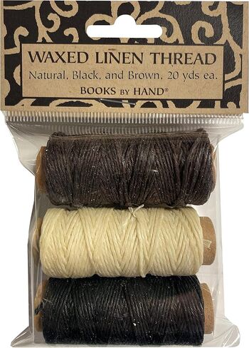 Lineco Waxed Genuine Linen Thread, 20 Yards, Pack of 3 Spools: Natural (BBHM208) in Saudi Arabia