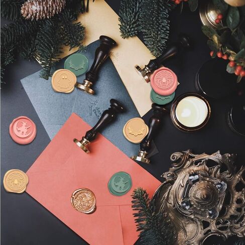 PH PandaHall Halloween Skull Wax Stamp Skeleton Crossbones Sealing Stamp Vintage Retro Wax Seal Stamps with Wooden Handle for Embellishment of Envelopes, Invitations, Wine Packages in Kuwait