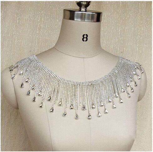 Pawkyjar 0.5 يارد حجر الراين سلسلة تقليم الزفاف هامش كريستال واضح زين الفضة, شفاف, 0.5 Yard in Kuwait