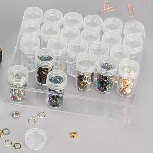 BigOtters Embroidery Diamond Storage Box, 30PCS Big Clear Plastic Bead Containers with Silicone Funnel for Jewelry Painting DIY Art Craft Rhinestones Sewing Cosmetic Nail Glitter Powder in Kuwait