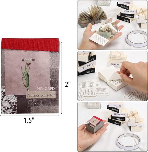 1167 قطعة من ورق سجل القصاصات العتيق، ورقة سجل قصاصات قاموس صغير ورقة ديكوباج الحرفية مع شريط لاصق لمستلزمات مجلة Bullet Junk Journal in Kuwait