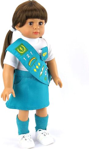 زي الكشافة للفتيات الصغيرات | يناسب دمى امريكان جيرل مقاس 18 انش، مدام الكسندر، اور جينيريشن، إلخ. | ملابس دمى 18 انش in Kuwait