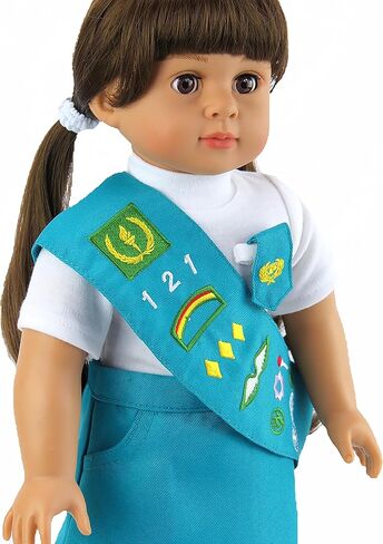 زي الكشافة للفتيات الصغيرات | يناسب دمى امريكان جيرل مقاس 18 انش، مدام الكسندر، اور جينيريشن، إلخ. | ملابس دمى 18 انش in Kuwait