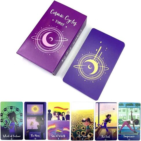 لعبة كوميك سايكلز من مرديشيشا - سطح تاروت عصري بشخصيات ذات صلة، 78 بطاقة تاروت في اصدار الجيب (الحجم: 4.06 انش × 2.36 انش / 103 ملم × 60 ملم) in Kuwait