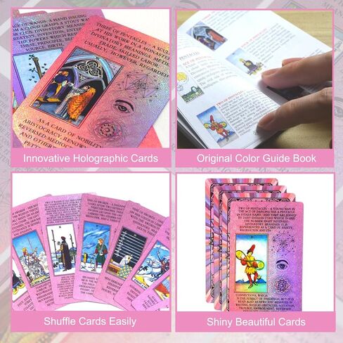 بطاقات التارو OceanBoutique، 78 بطاقة التارو ثلاثية الأبعاد مع كتاب دليل، سطح بطاقات التارو الكلاسيكية الفاخرة المقاومة للماء والتجاعيد، للمبتدئين والمحترفين (أزرق ثلاثي الأبعاد) in Saudi Arabia