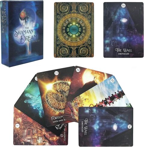 HOHAJIU A 64 إصدار جيب لبطاقات أوراكل لحلم الشامان مع دليل إلكتروني - بطاقات التارو للمبتدئين - مجموعة أوراكل مع المعاني عليها in Kuwait