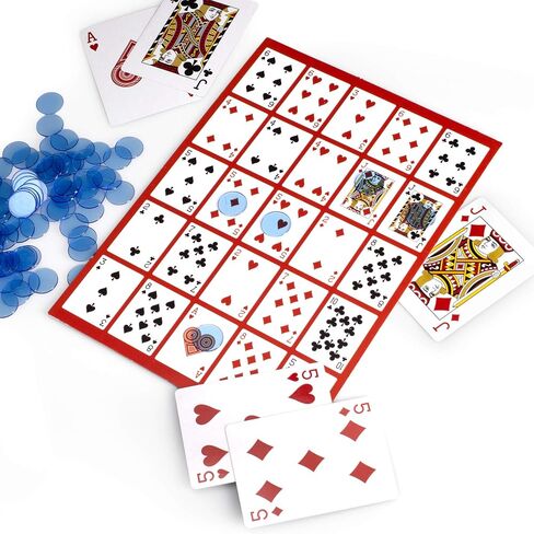 مجموعة ألعاب Brybelly Poker Keno مع بطاقات ورقائق - هدية ليلية للوحة ألعاب الكازينو العائلية للبالغين تتضمن مجموعة من أوراق اللعب، و12 لوحة، و200 شريحة بنغو in Saudi Arabia