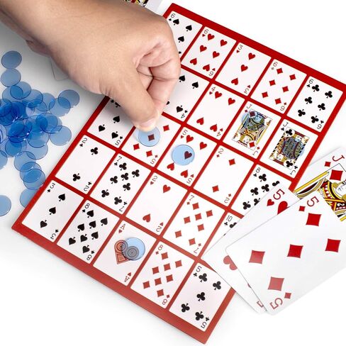 مجموعة ألعاب Brybelly Poker Keno مع بطاقات ورقائق - هدية ليلية للوحة ألعاب الكازينو العائلية للبالغين تتضمن مجموعة من أوراق اللعب، و12 لوحة، و200 شريحة بنغو in Saudi Arabia